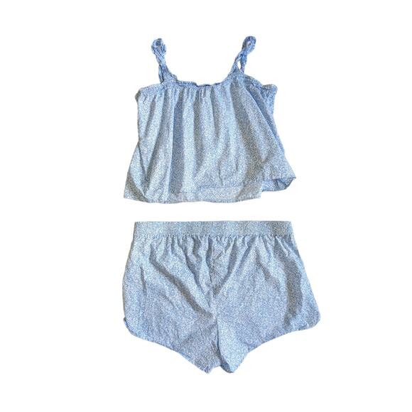 J. Crew Smocked Tank Pajama Set Soft Cornflower White Womens 2XL Sleepwear XXL - Picture 6 of 9